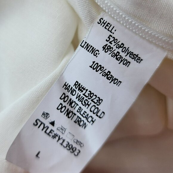 NWT Do+Be Sleeveless Off The Shoulder Pleated Ivory Blouse Top Womens Large - Picture 9 of 9